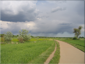path and impending storm