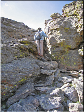 Climbing the rocks