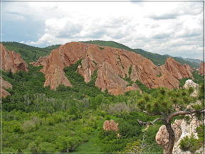view of red rocks