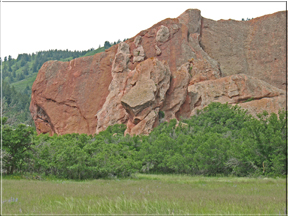 red rock wall